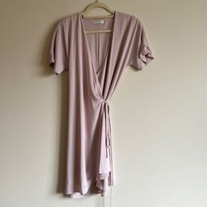 Aritzia pink wrap dress